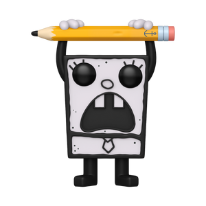 Funko POP! SpongeBob SquarePants #1670 DoodleBob fora da embalagem, mostrando o design detalhado de DoodleBob com corpo branco como papel e contornos grossos, pronto para ser exibido na tua coleção de Funko POPs.