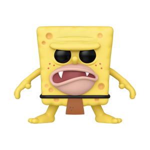 Funko POP! SpongeBob SquarePants #1669 Caveman SpongeBob fora da embalagem, mostrando o design detalhado de SpongeBob com aparência de homem das cavernas, pronto para ser exibido na tua coleção de Funko POPs.