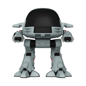 Funko POP! Robocop #1636 ED-209 fora da embalagem, mostrando o design detalhado de ED-209 com armas e componentes mecânicos, pronto para ser exibido na tua coleção de Funko POPs.
