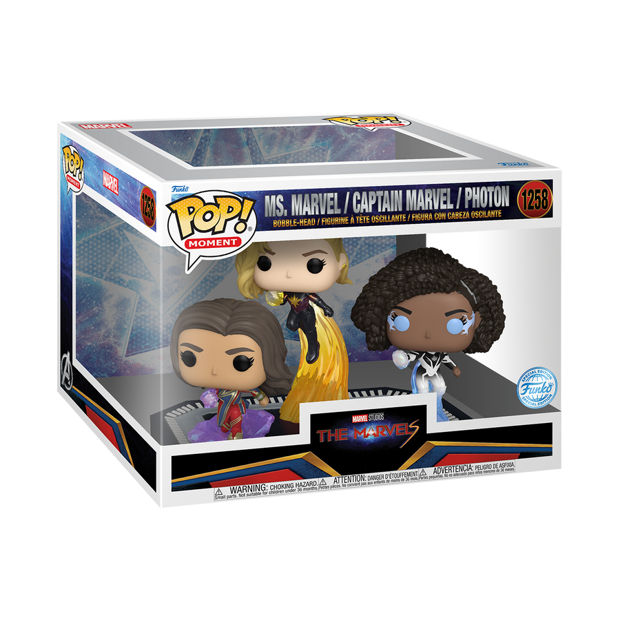 Funko POP! Marvel The Marvels Moment #1258 Ms. Marvel / Captain Marvel / Photon Exclusivo