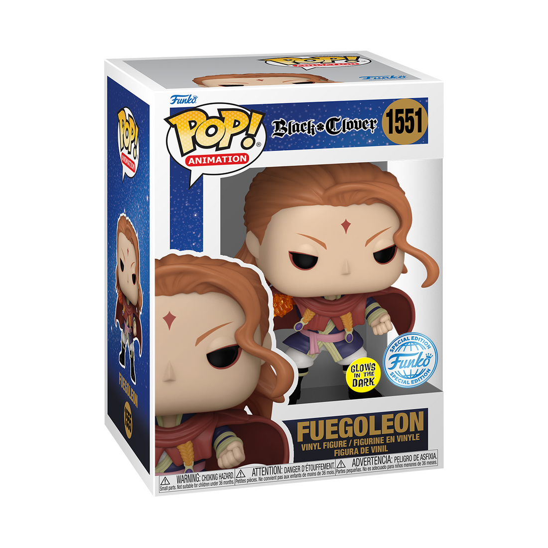Funko POP! Black Clover #1555 Fuegoleon GITD Exclusivo