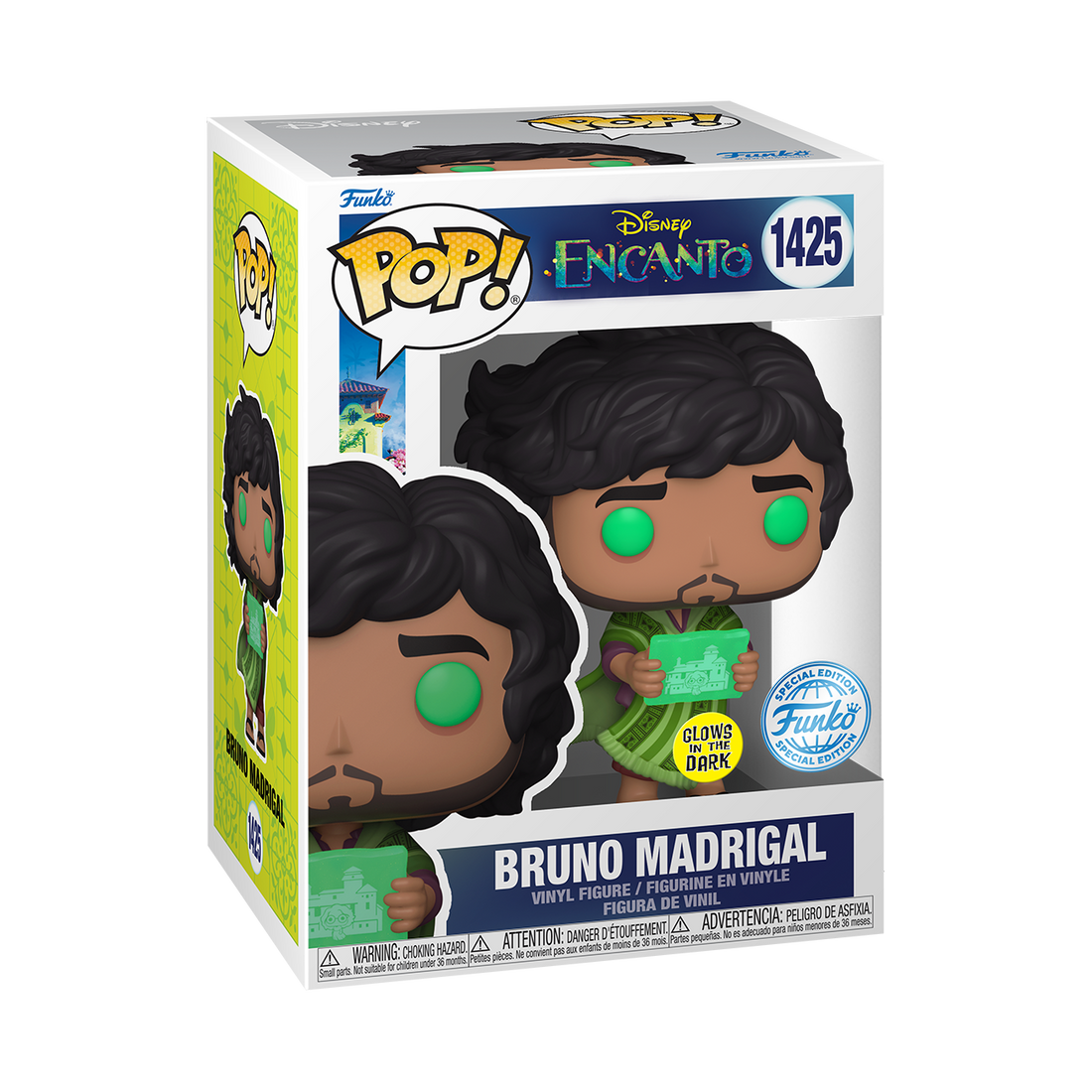Funko POP! Disney Encanto #1425 Bruno Madrigal (with Prophecy) GITD Exclusivo
