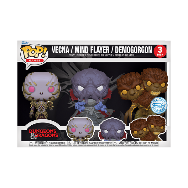 Funko POP! Dungeons & Dragons # Vecna / Mind Flayer / Demogorgon 3-Pack Exclusivo