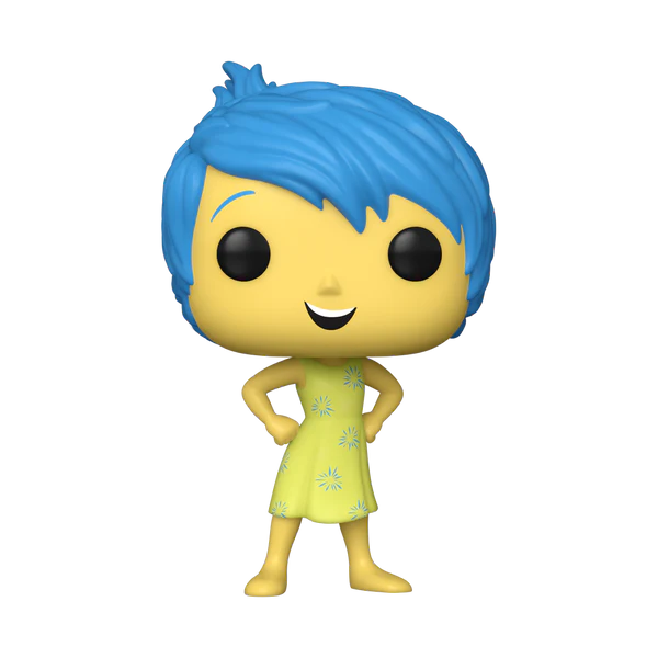 Funko POP! Disney Inside Out 2 #1451 Joy fora da embalagem, mostrando o design detalhado de Joy, pronto para ser exibido na tua coleção de Funko POPs.