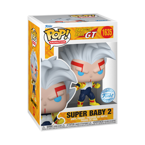Funko POP! Dragon Ball GT #1635 Super Baby 2 na embalagem original, destacando o logotipo de Dragon Ball GT e os detalhes exclusivos da figura.