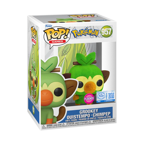 Funko POP! Pokemon #957 Grookey Flocked Exclusivo