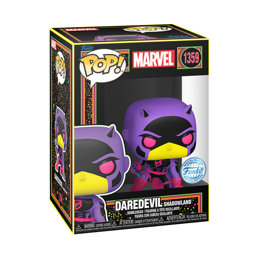 Funko POP! Marvel #1359 Daredevil Shadowland Black Light Exclusivo