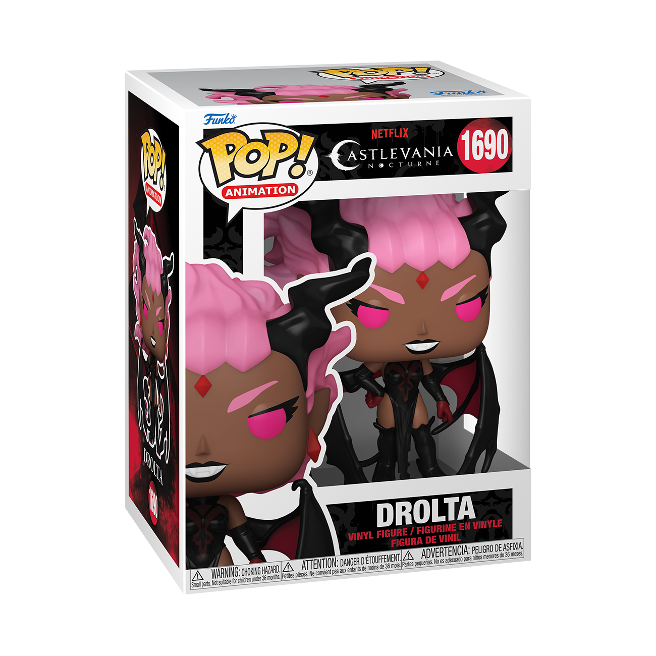 Funko POP! Castlevania: Nocturne #1689 Erzsebet Exclusivo na embalagem original, destacando a figura de Erzsebet com detalhes autênticos, visíveis através de uma janela de plástico transparente.