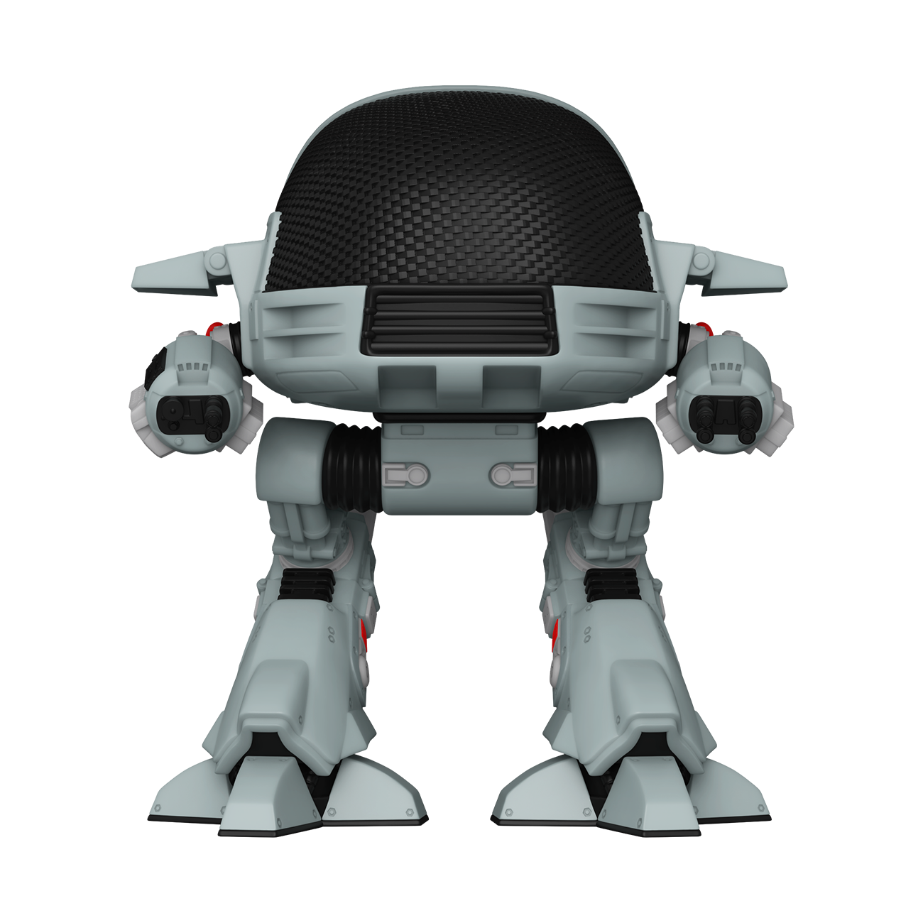 Funko POP! Robocop #1636 ED-209 fora da embalagem, mostrando o design detalhado de ED-209 com armas e componentes mecânicos, pronto para ser exibido na tua coleção de Funko POPs.