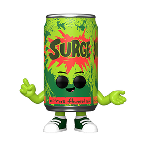 Funko POP! AD Icons #235 Surge Can fora da embalagem, mostrando a lata de Surge com design detalhado e cores vivas, pronta para ser exibida na tua coleção.