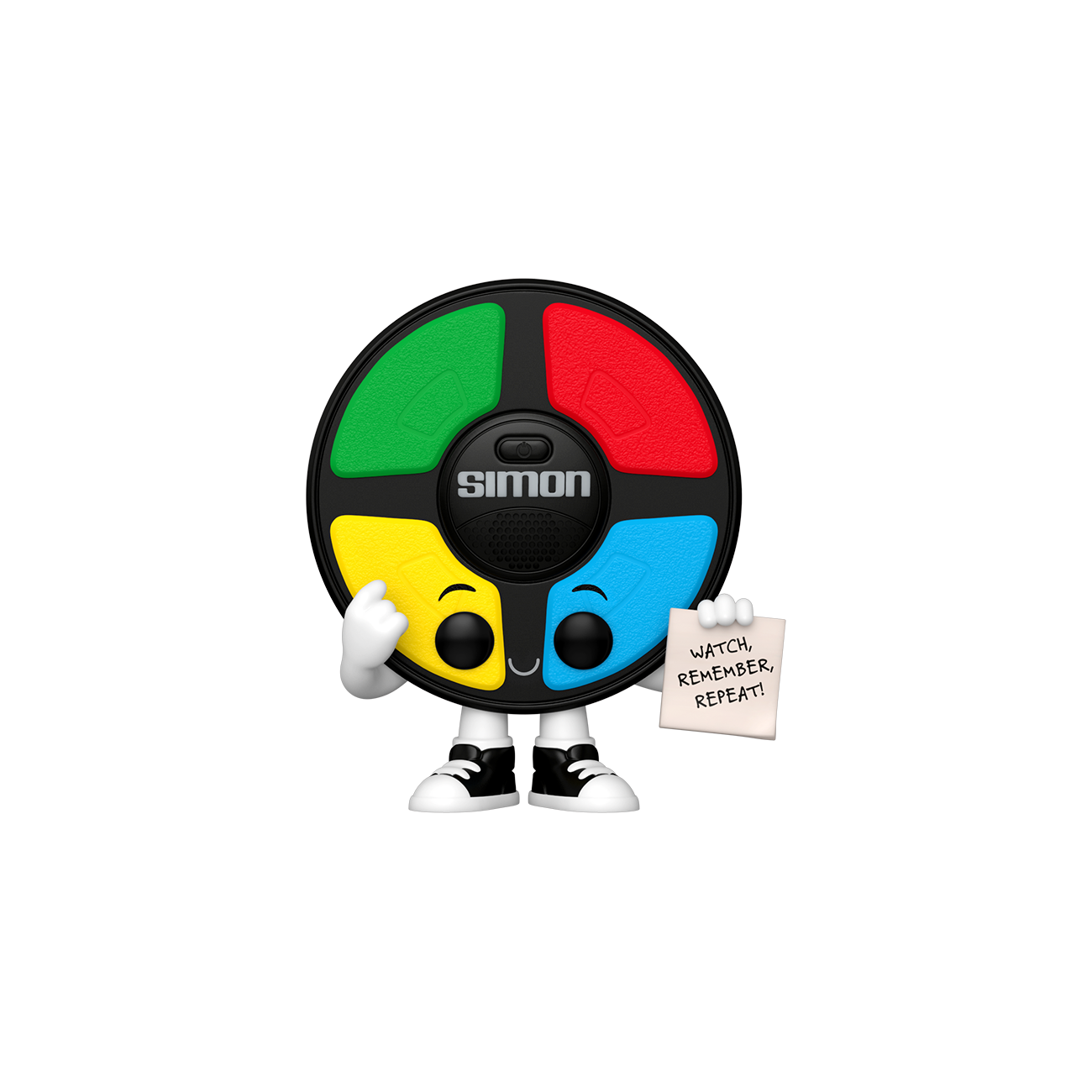 Funko POP! Retro Toys #129 Simon fora da embalagem, mostrando o design clássico do jogo Simon com botões coloridos, pronto para ser exibido na tua coleção.