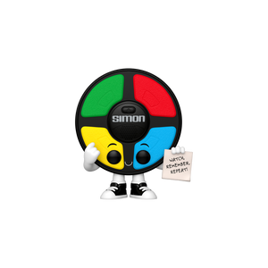 Funko POP! Retro Toys #129 Simon fora da embalagem, mostrando o design clássico do jogo Simon com botões coloridos, pronto para ser exibido na tua coleção.