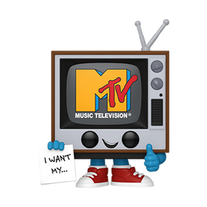 Funko POP! AD Icons #236 Music Television fora da embalagem, mostrando o design clássico da televisão com detalhes autênticos, pronto para ser exibido na tua coleção de Funko POPs.