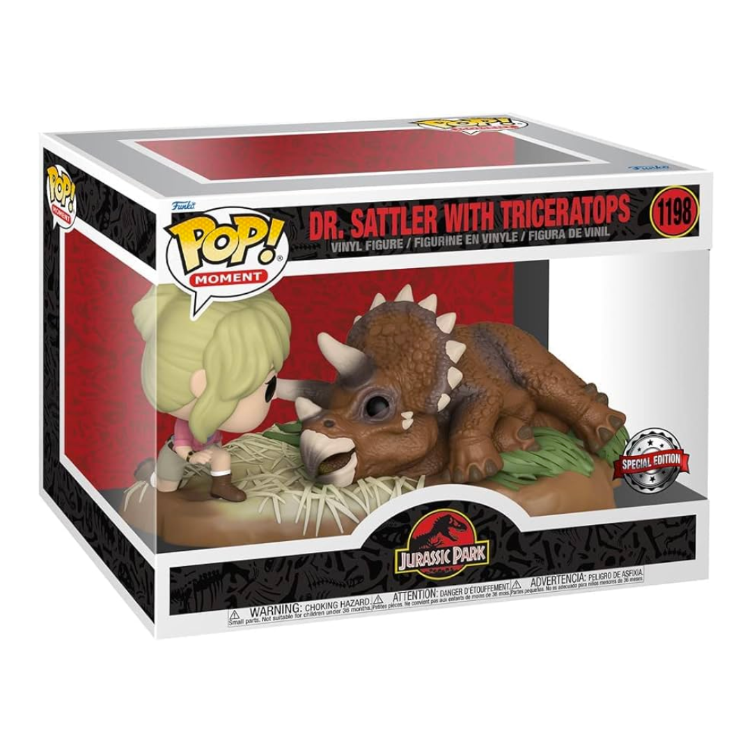Funko POP! Jurassic Park #1198 Dr. Sattler with Triceratops Exclusivo