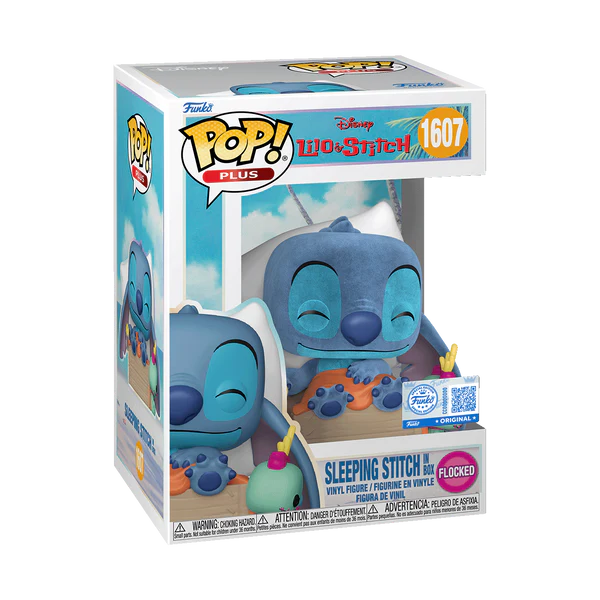 Funko POP! Disney Lilo & Stitch #1607 Sleeping Stitch in Box Flocked Exclusivo