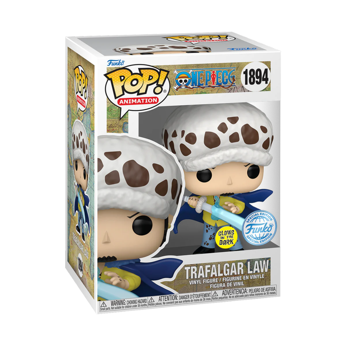 Funko POP! One Piece #1894 Trafalgar Law (with Blue Anesthesia) GITD Exclusivo