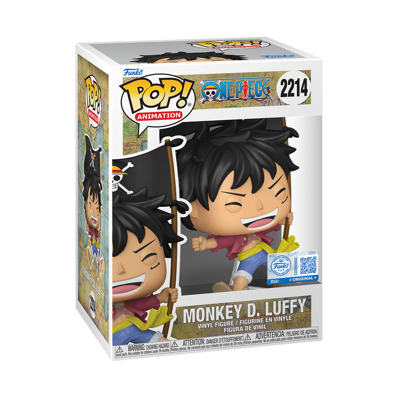 Funko POP! One Piece #2214 Monkey D. Luffy with Flag Exclusivo