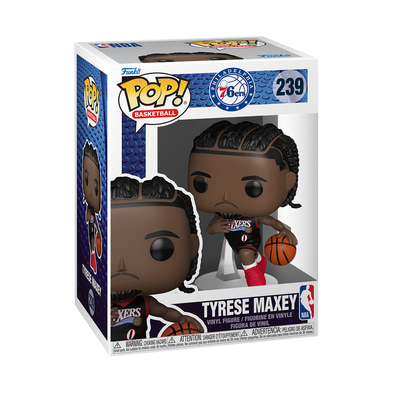 [PRÉ-RESERVA] Funko POP! Philadelphia 76ers #239 Tyrese Maxey (Black Statement Edition Jersey)