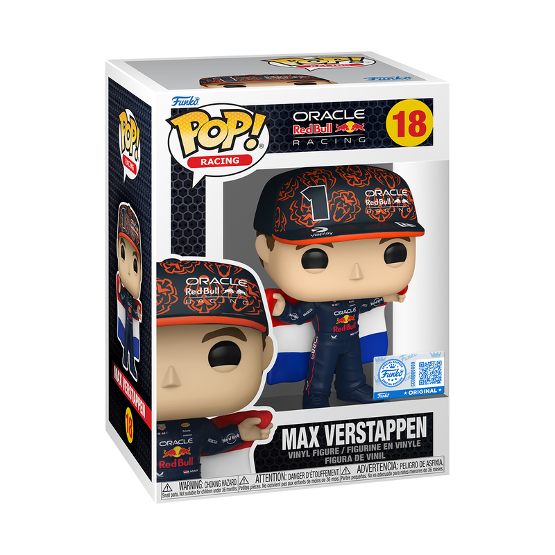 [PRÉ-RESERVA] Funko POP! Oracle Red Bull Racing #18 Max Verstappen with Dutch Flag Exclusivo