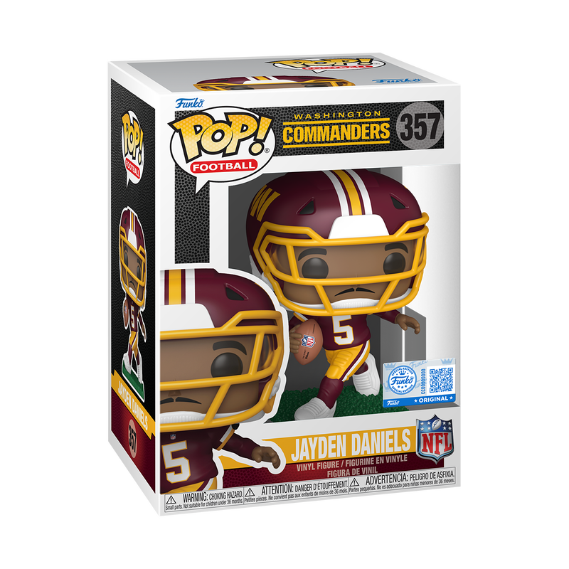 [PRÉ-RESERVA] Funko POP! Washington Commanders #357 Jayden Daniels (Burgundy & Gold Jersey) Exclusivo