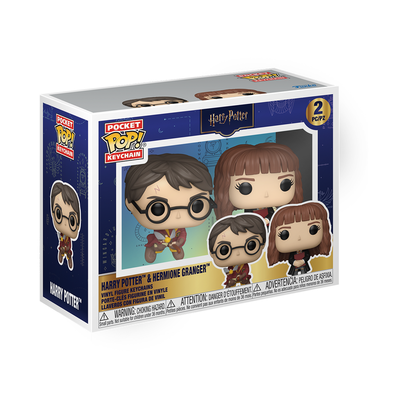[PRÉ-RESERVA] Funko POP! Keychain Harry Potter # Harry Potter & Hermione Granger Face 2-Pack