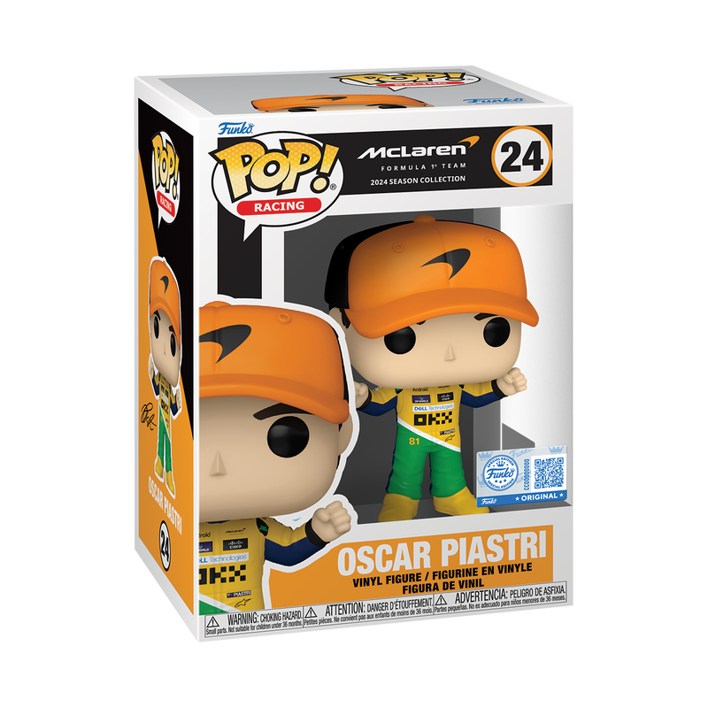 [PRÉ-RESERVA] Funko POP! McLaren #24 Oscar Piastri (Senna Tribute Uniform) Exclusivo