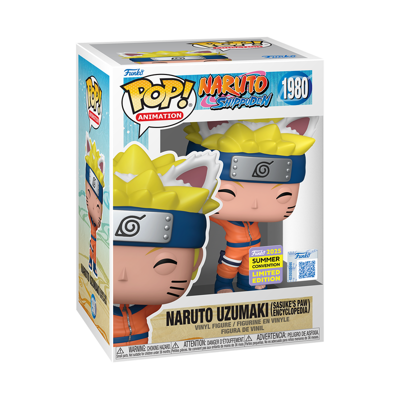 Funko POP! Naruto: Shippuden #1980 Naruto Uzumaki (Sasuke’s Paw Encyclopedia) SDCC 2025 Exclusivo