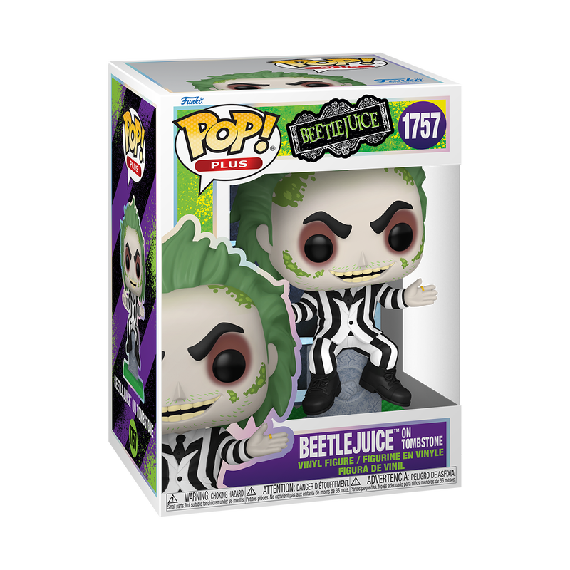 Beetlejuice POP! Plus Movies Vinyl Figure Beetlejuice w/tombstone 9 cm