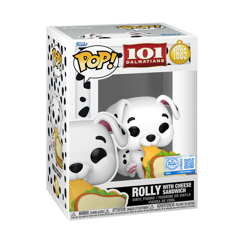 Funko POP! Disney 101 Dalmatians #1685 Rolly with Cheese Sandwich Exclusivo