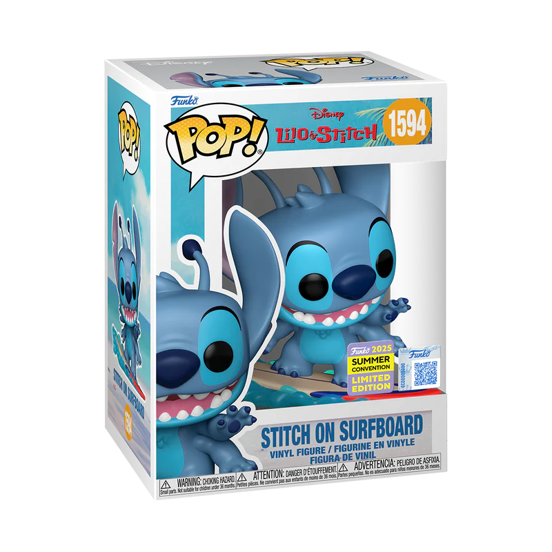 Funko POP! Lilo & Stitch #1594  Stitch on Surfboard SDCC 2025 Exclusivo