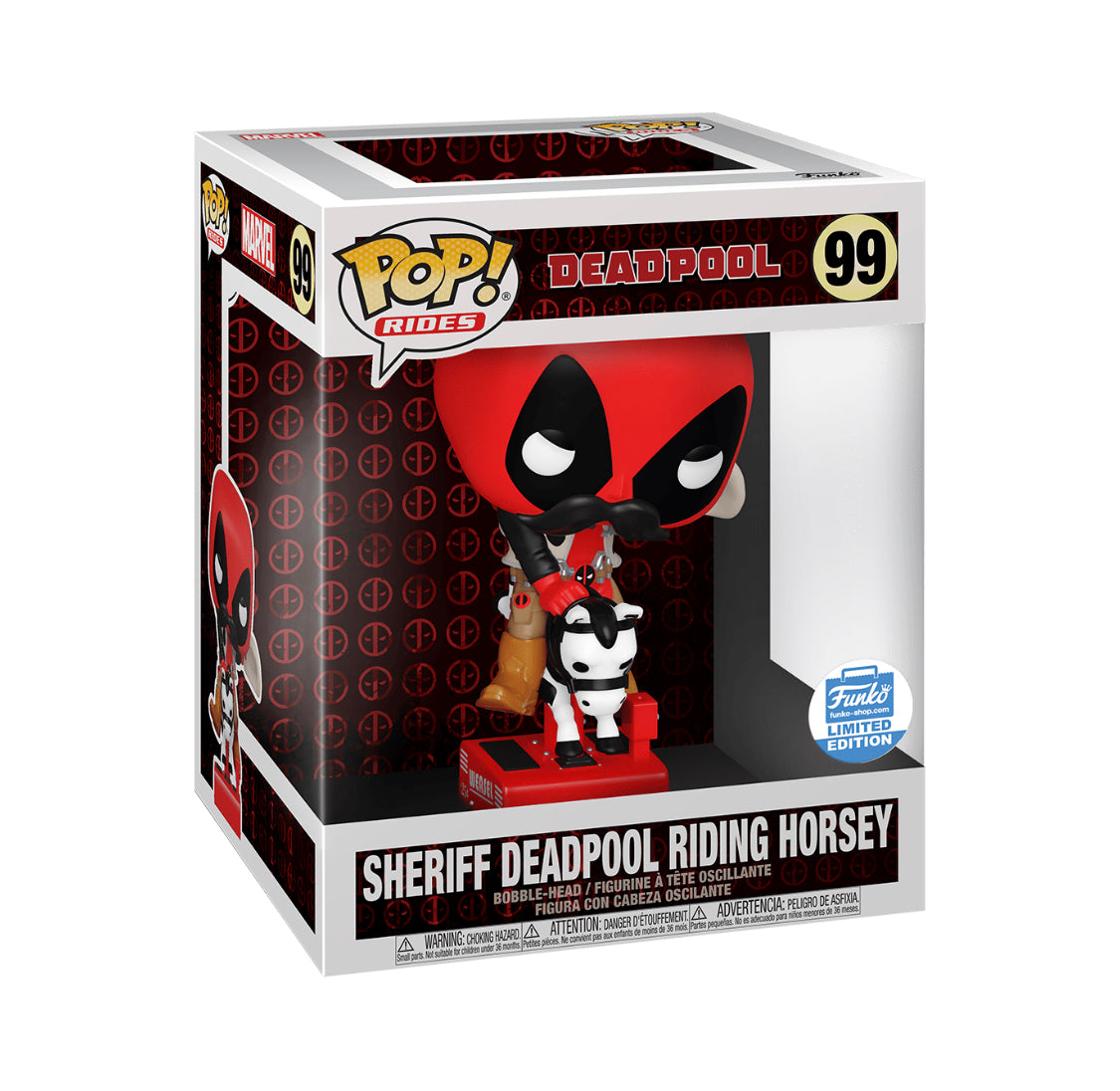 Funko POP! Marvel Deadpool #99 Sheriff Deadpool Riding Horsey Exclusivo
