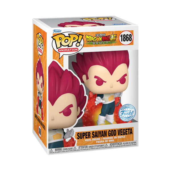 Funko POP! Dragon Ball Super: Broly #1868 Super Saiyan God Vegeta (with Flames) Exclusivo