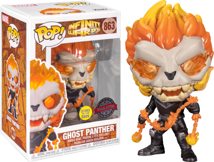 Funko POP! Marvel Infinity Warps #863 Ghost Panther GITD Exclusivo