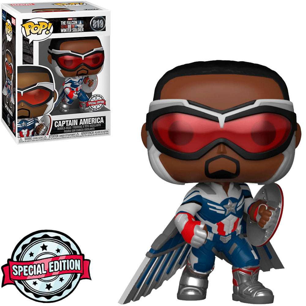 Funko POP! Marvel The Falcon and The Winter Soldier #819 Captain America with wings Exclusivo