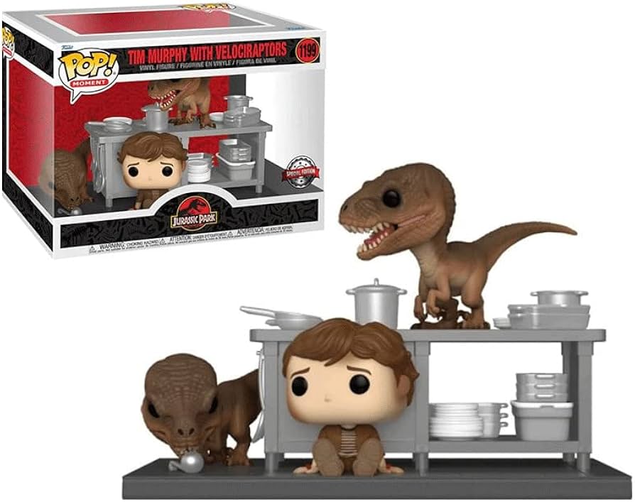 Funko POP! Jurassic Park #1199 Tim Murphy with Velociraptors Exclusivo