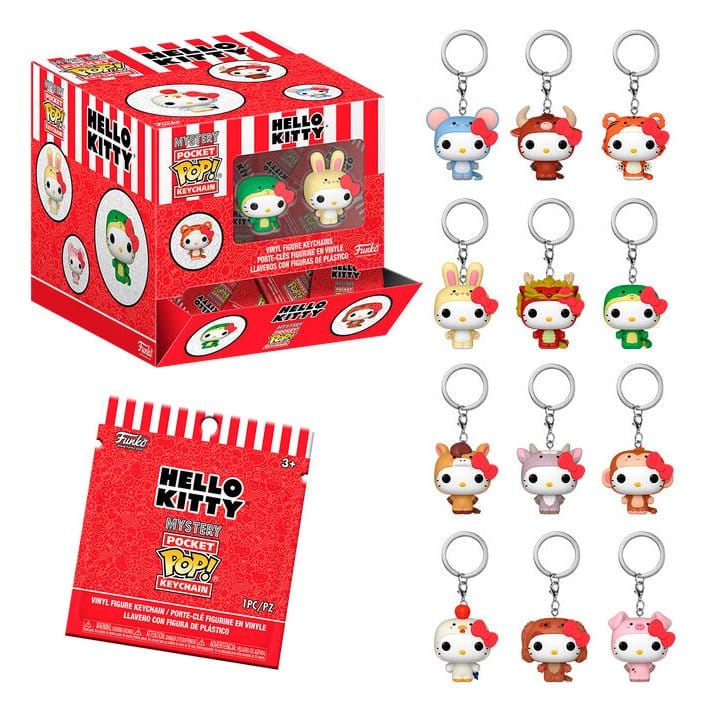 [PRÉ-RESERVA] Hello Kitty Mystery Pocket POP! Vinyl Keychains 4 cm Animals Blind Box Display (12)