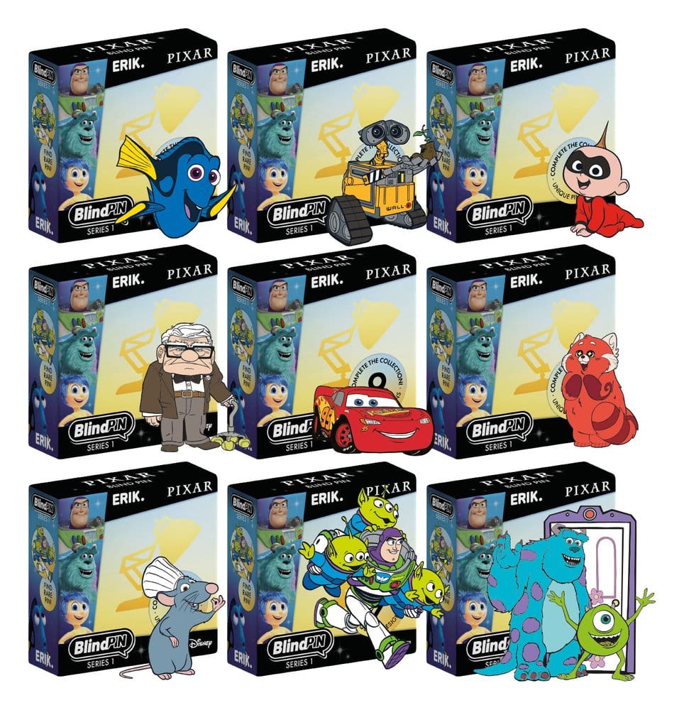 [PRÉ-RESERVA] Disney Pixar Pin Badges Series 1 Display (24)