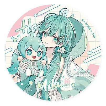 [PRÉ-RESERVA] Character Vocal Series 01: Hatsune Miku Miku Hug Series Pinback Button: Flower Ver. 8 cm Umkarton (10)