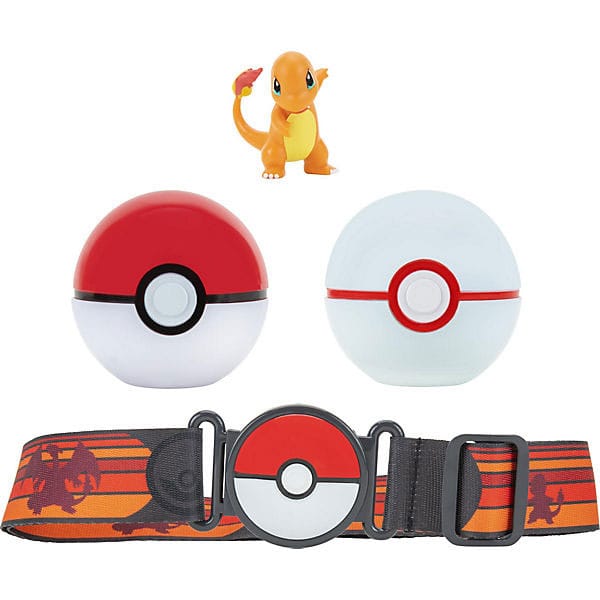 [PRÉ-RESERVA] Pokémon Clip'n'Go Poké Ball Belt Set Poké Ball, Luxury Ball & Charmander