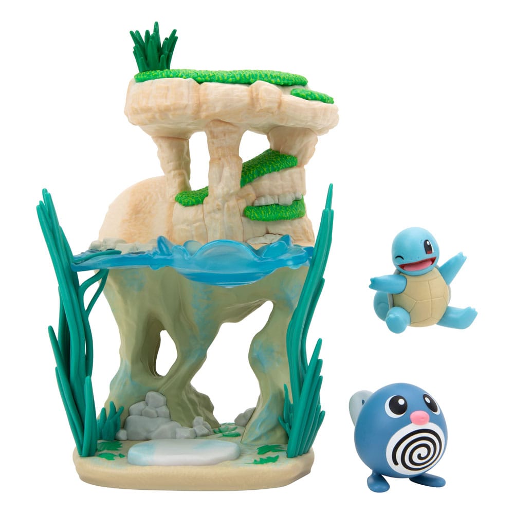 [PRÉ-RESERVA] Pokémon Environment Set Shoreside Lake & Poliwag & Squirtle 5 cm