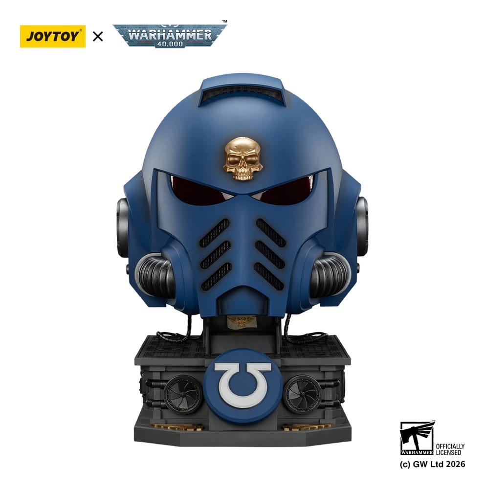 [PRÉ-RESERVA] Warhammer 40,000 Captain MkX Helmet & Display Stand Ultramarines 44 cm