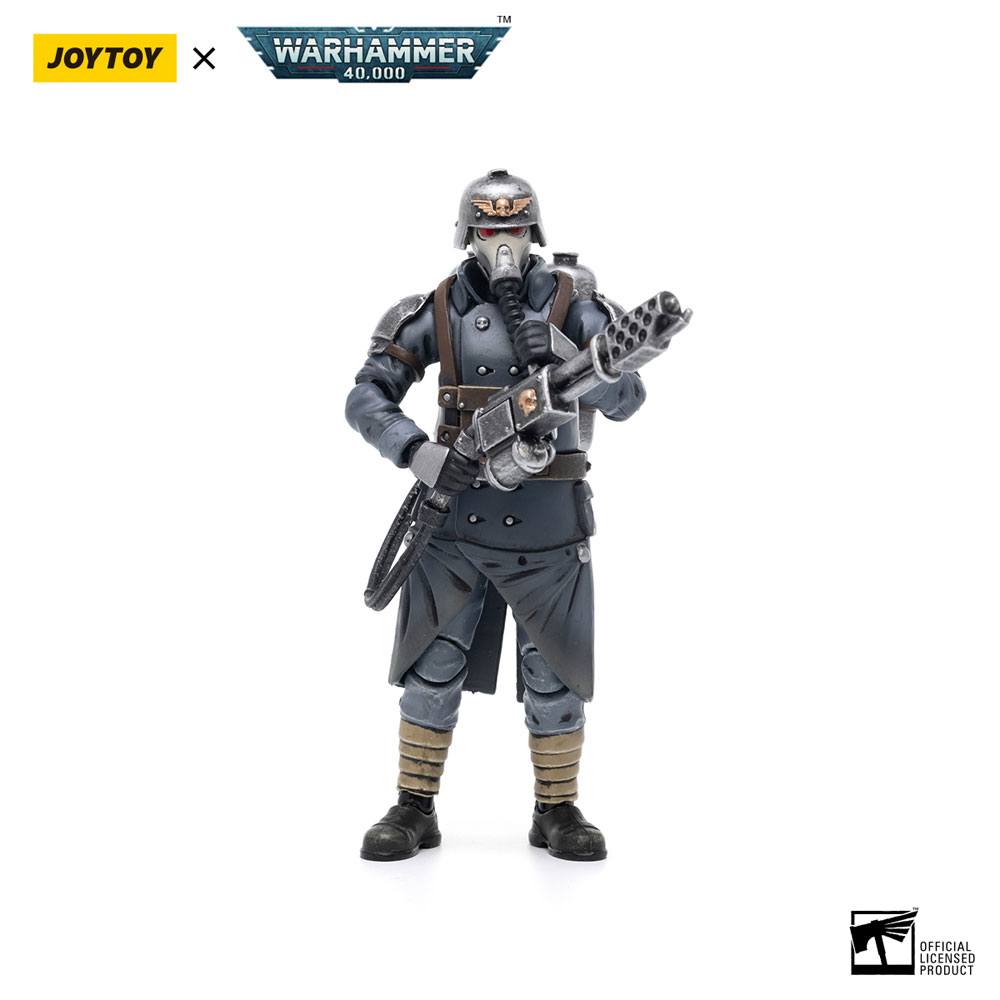 [PRÉ-RESERVA] Warhammer 40k Action Figure 1/18 Death Korps of Krieg Veteran Squad Guardsman with Flamer 10 cm