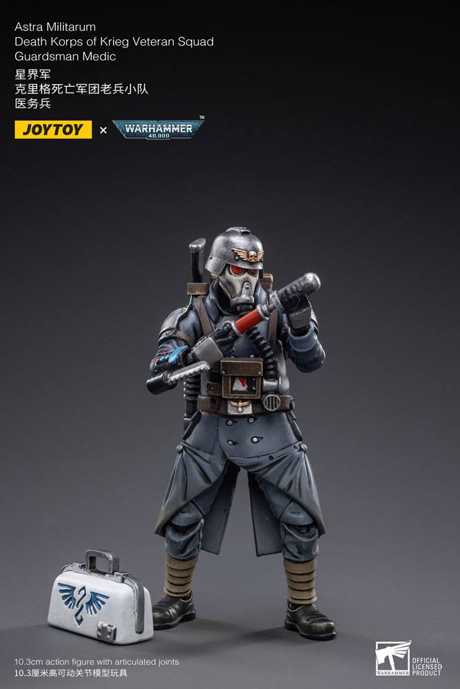 [PRÉ-RESERVA] Warhammer 40k Action Figure 1/18 Death Korps of Krieg Veteran Squad Guardsman Medic 10 cm