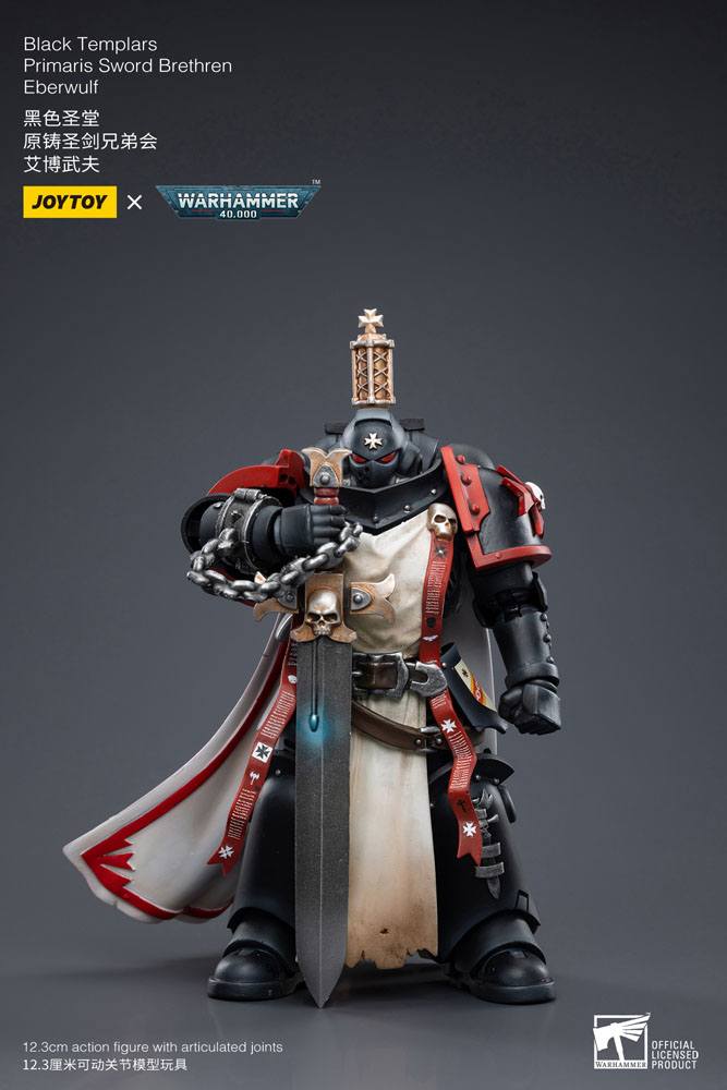 [PRÉ-RESERVA] Warhammer 40k Action Figure 1/18 Black Templars Primaris Sword Brethren Eberwulf 12 cm