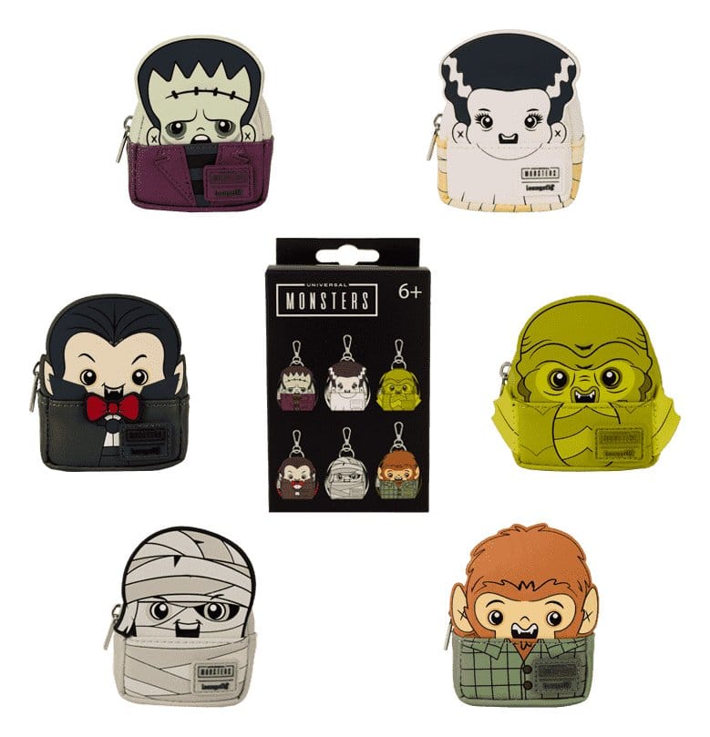 [PRÉ-RESERVA] Universal Monsters by Loungefly Keychains Mini Backpack Blind Box Assortment (15)