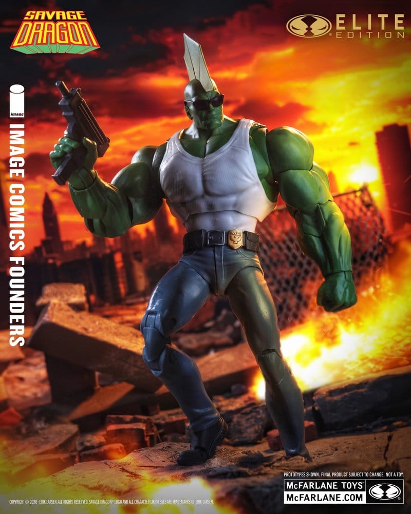 [PRÉ-RESERVA] Savage Dragon Image Comics Founders Series McFarlane Elite Edition Action Figure Dragon 20 cm
