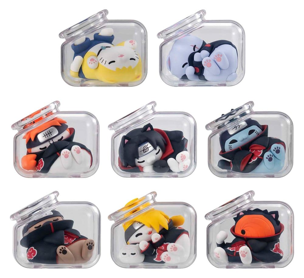 [PRÉ-RESERVA] Naruto Shippuden Mega Cat Project Mini Figures Good Night Nyaruto! Gathering Akatsuki Edition Vol. 2 6 cm Blind Box Display (8)