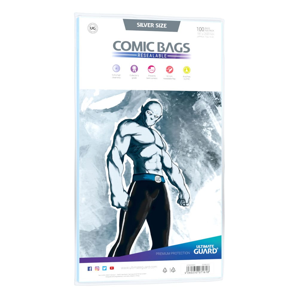 [PRÉ-RESERVA] Ultimate Guard Comic Bags Resealable (100) - Silver Size