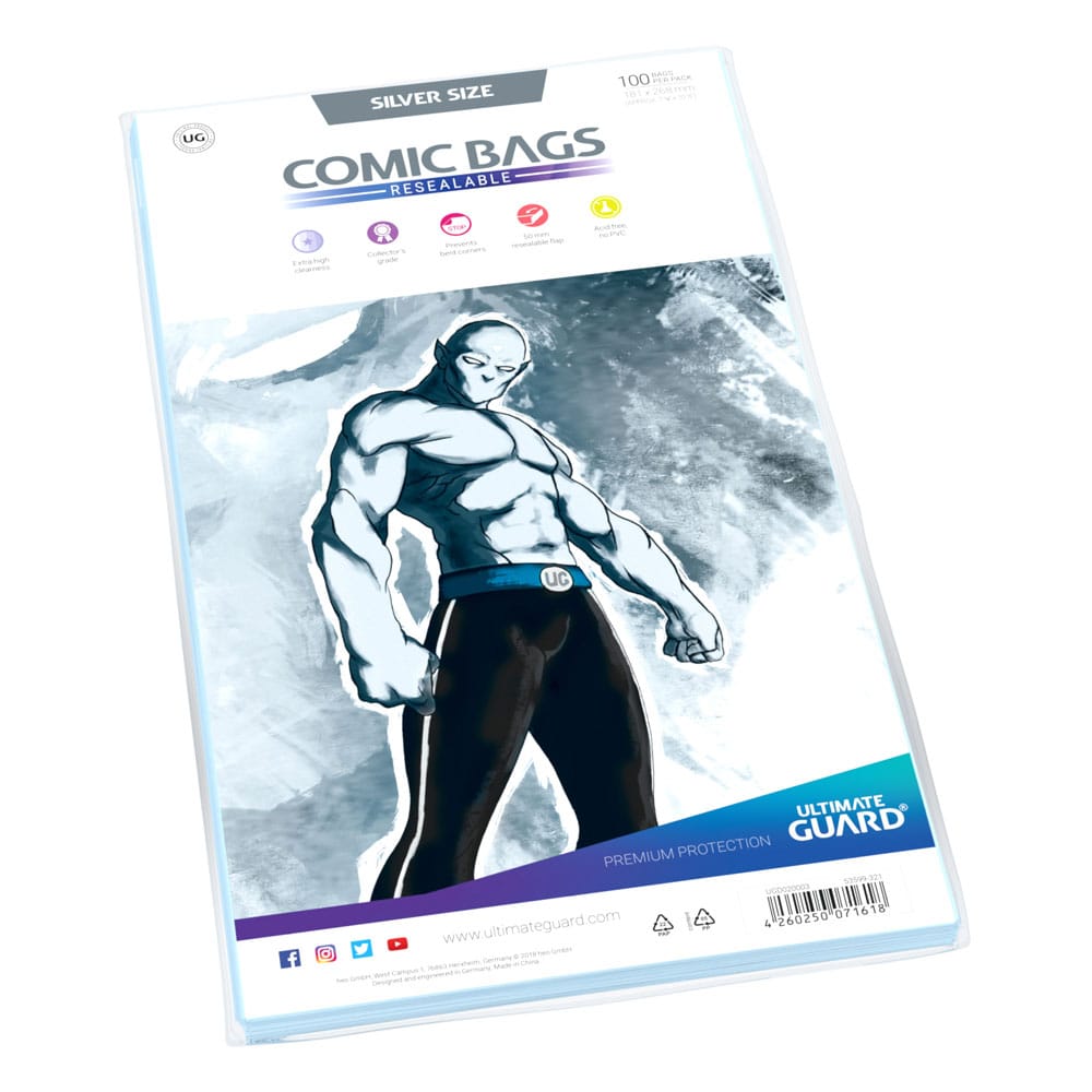 [PRÉ-RESERVA] Ultimate Guard Comic Bags Resealable (100) - Silver Size