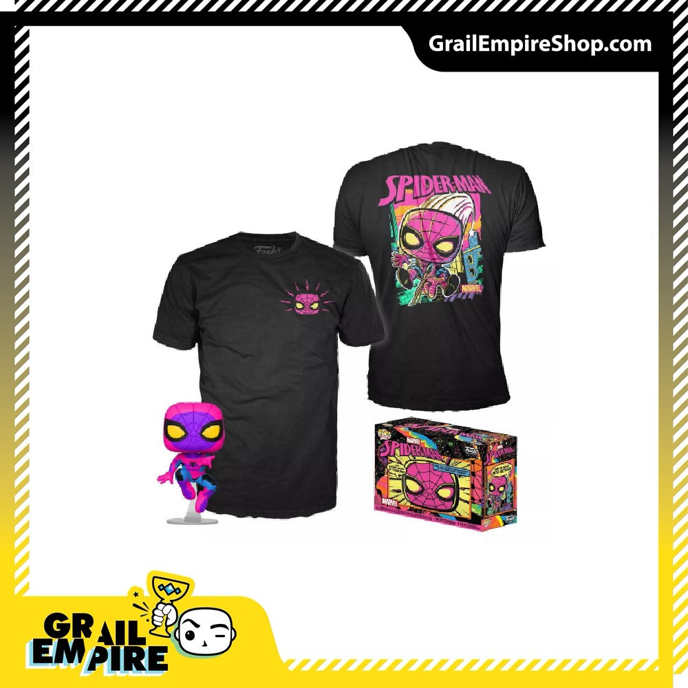 Funko POP & Tee Marvel Spider-Man Blacklight Exclusivo - POP
